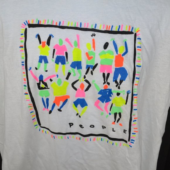 Vtg 1980's Neon People Dancing T-Shirt, Screen Stars Retro Deadstock XXXL - Picture 3 of 6